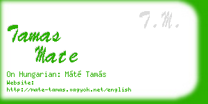 tamas mate business card