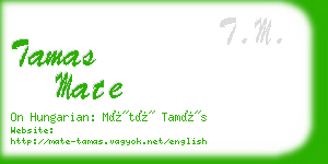 tamas mate business card